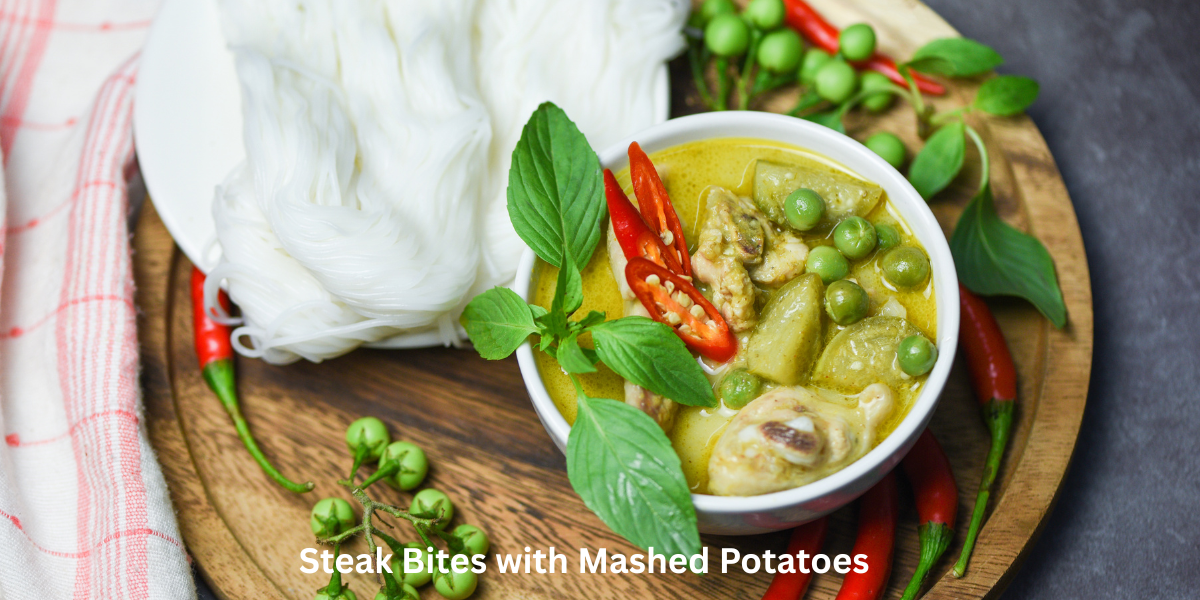 Steak Bites with Mashed Potatoes